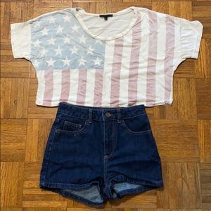 American flag crop top